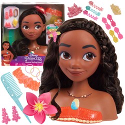 Disney Princess Hair Styling Head Doll Vaiana Mo ana Hairdresser + příslušenství