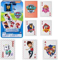 Paw Patrol 54 hracích karet pro děti s plechovou figurkou