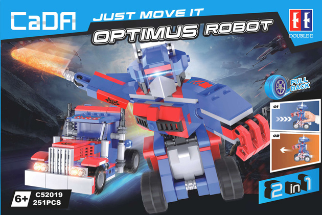 Optimus Robot 2v1 Pull-back bloky 251 kusů C52019W