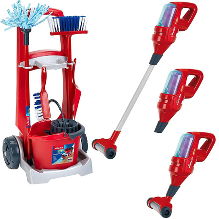 Úklidový vozík se stojícím vysavačem Vileda pro děti Klein