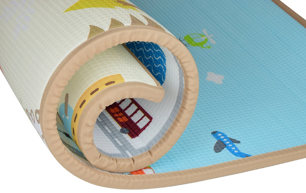 Humbi oboustranná výuková pěnová podložka Ulice Zvířata 180 x 150 x 2 cm pastelově silná velká