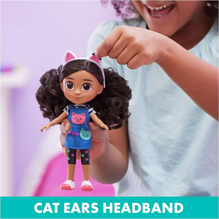 Gabi Kočičí domeček Gabby Panenka velká s kloboukem a gumičkou do vlasů kočičí uši 20 cm