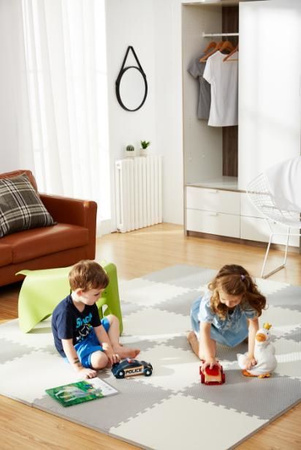 Humbi Pěnová podložka Puzzle 3 ks. krémová 62 x 62 x 1 cm