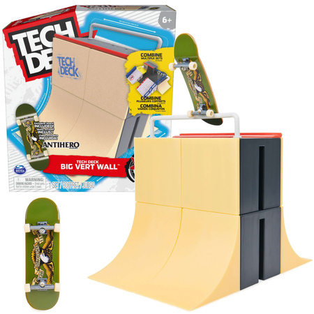 Big Vert Wall ramp fingerboard set + barevný skateboard Tech Deck Spin Master