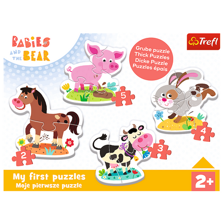 Puzzle 4v1 Farma Moje první puzzle Zvířata na farmě Trefl