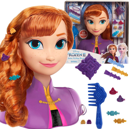 Disney princezna česání a styling hlavy panenky Anna Ledové království +příslušenství
