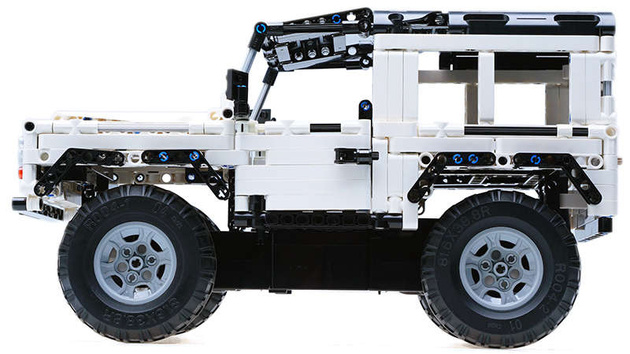 CaDA Stavební kostky dálkově ovládaný bílý džíp RC 533 dílků