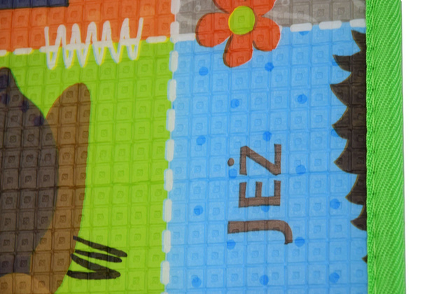 Humbi Piankowa dwustronna mata edukacyjna Szachownica 3w1 Polski Alfabet Cyfry Obrazki Kontrastowe czarno-biała 150 x 180 x 1 cm