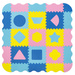 Humbi Vzdělávací podložka 120 x 120 cm Ohrádka Silné pěnové puzzle 30 x 30 cm Tvary Barva žlutá modrá růžová