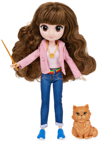 Harry Potter Brilantní figurka panenky Hermiona Grangerová s kotlíkem a červenou kočkou Crookshanks + příslušenství