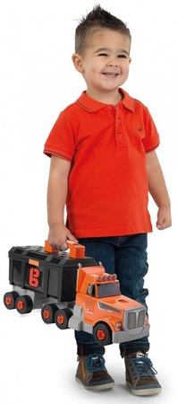 Sada 2W1 Nákladní auto s jeřábem + černý kufr a nářadí Black and Decker Smoby