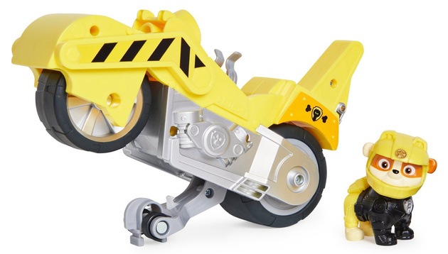 Tlapková patrola 2v1 Rubble Deluxe Moto Pups Motopieski Žlutý Motocycle Modráha Vozidlo + figurka