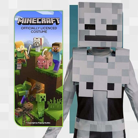 Minecraft Halloweenský kostým, karnevalový kostým Kostlivec Bílý kostlivec 137-149 cm (10-12 let)