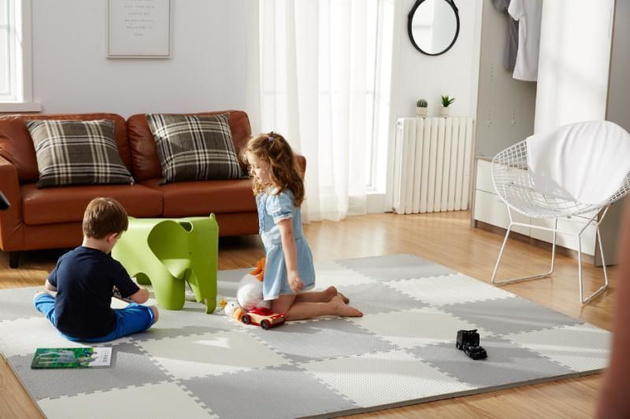 Humbi Pěnová podložka Puzzle 3 ks. krémová 62 x 62 x 1 cm