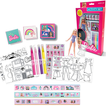 Barbie kreativní sada pro tvorbu oblečení + fixy