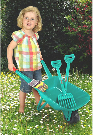 Velká sada Malý zahradník Tárek na písek + zelené zahradní nářadí pro děti Bosch Klein