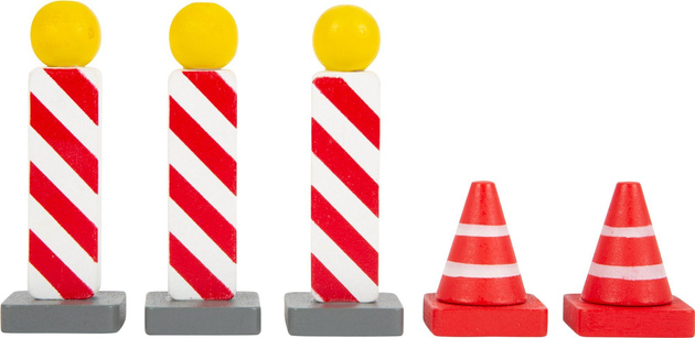 Sada dřevěných dopravních značek