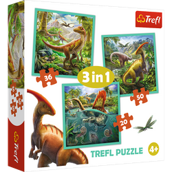 Trefl Puzzle 3v1 Neobyčejný svět dinosaurů 34837 106 prvků