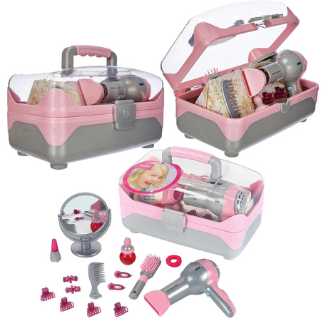 Kadeřnický kufřík Dětský vícebarevný fén na baterie Braun zvuk Klein