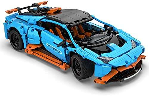 CaDA Modré stavební kostky Speed Cowboy Racing Car 1120 dílků