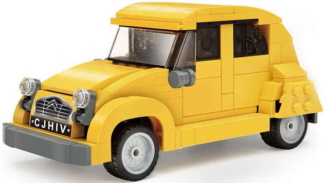CaDA Stavební kostky Městské auto Žluté auto Citroen 2CV 298 dílků