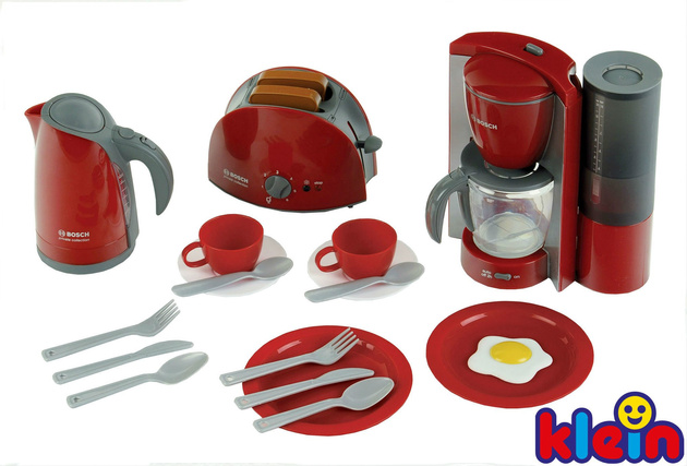 Velký snídaňový set Bosch topinkovač a konvice pro děti Klein 9564