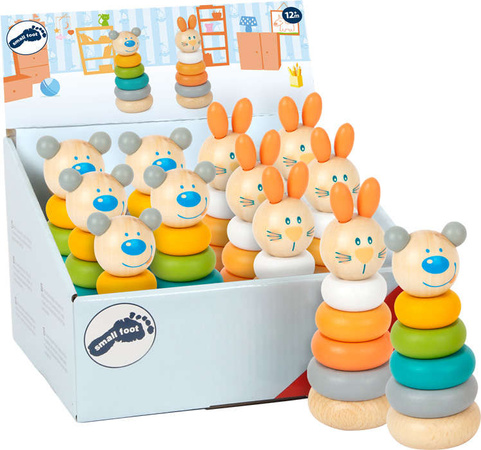 Dřevěná věž Medvídek Puzzle Pyramida Montessori Small Foot