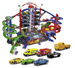 Velká garáž Super City 7 úrovní + 6 aut a lokomotiva se zvukem a světlem