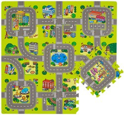 Humbi Puzzle piankowe Mata piankowa Miasto Uliczki 31,5 x 31,5 x 1cm 9 szt.