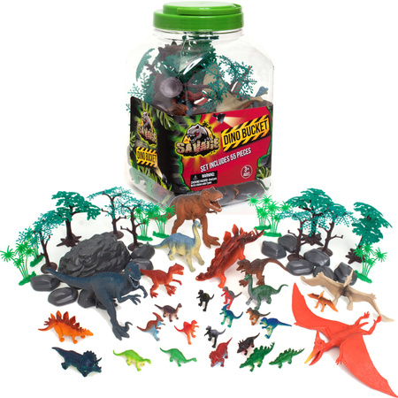 Jurský svět velká sada dinosaurů, figurky v kontejneru, 55 dílků