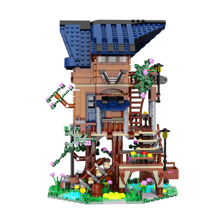 CaDA stavební kostky sada Four Seasons Tree House 1155 kusů LED světlo