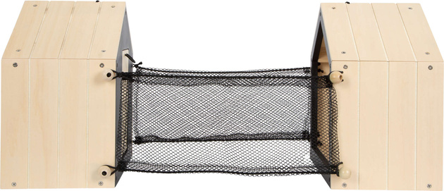 Dřevěná klecová králíkárna s výběhem + maskot králíka a příslušenství