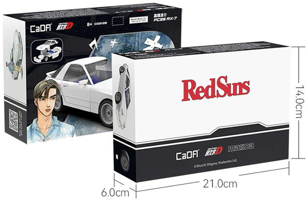 CaDA Building Blocks Mazda RX-7 FC3S Initial D auto 66 dílků 1:35