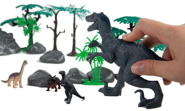 Jurský svět velká sada dinosaurů, figurky v kontejneru, 55 dílků