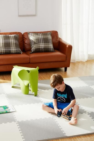 Humbi Foam Puzzle Pěnová podložka 62x62x1 cm 4 ks Cream Grey