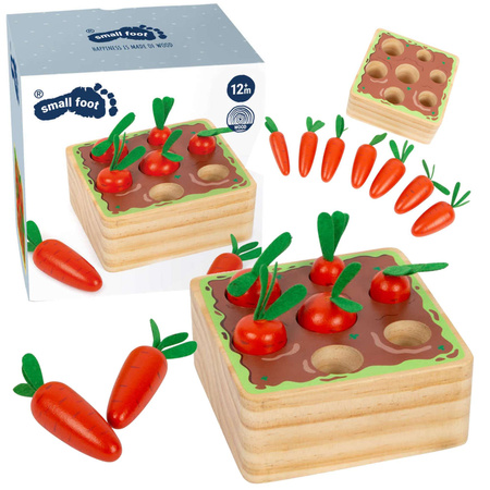 Dřevěný třídič tvarů mrkve