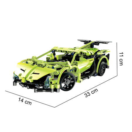 CaDA cihly Dálkově ovládané auto 32 cm zelené Sportscar 453 elements RC