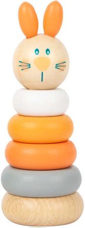 Dřevěná věž Králíček Pyramida z kruhů Puzzle Montessori Small Foot