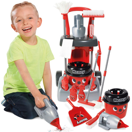 Dětský úklidový vozík s vysavačem a mopem Henry Deluxe Casdon