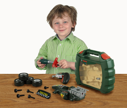 Kufřík s autíčkem a šroubovákem Bosch pro děti Klein