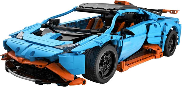 CaDA Modré stavební kostky Speed Cowboy Racing Car 1120 dílků