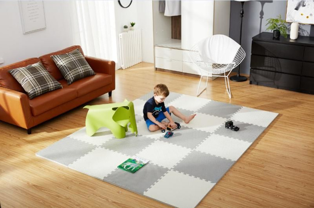 Humbi Foam Puzzle Pěnová podložka 62x62x1 cm 4 ks Cream Grey