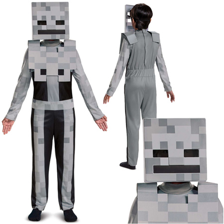 Minecraft Halloweenský kostým, karnevalový kostým Kostlivec Bílý kostlivec 137-149 cm (10-12 let)