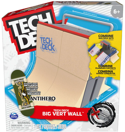 Big Vert Wall ramp fingerboard set + barevný skateboard Tech Deck Spin Master