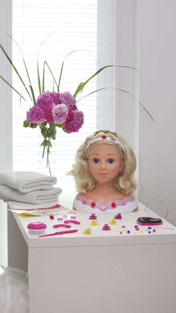 Velká hlava Hair Styling Doll Kadeřník Princezna Coralia Princezna Coralie + make-up paleta pro děti