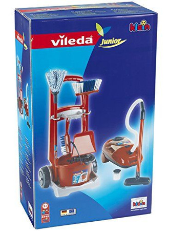 Velká sada dětských úklidových vozíků s vysavačovými míči zvuk Vileda Klein