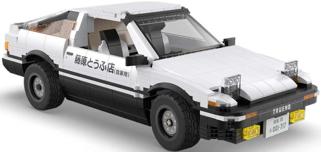 CaDA stavební cihly bílé Initial-D AE86 Toyota Trueno závodní vůz 1324 prvků