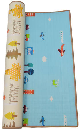 Humbi oboustranná výuková pěnová podložka Ulice Zvířata 180 x 150 x 2 cm pastelově silná velká