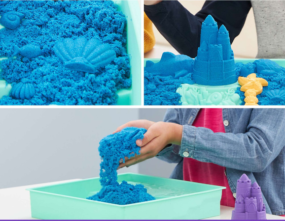 Kinetic Sand plast Kinetic Sand modrá sada hradu z písku + formičky a příslušenství Spin Master