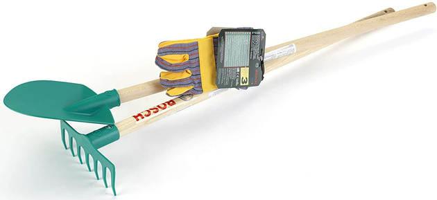 Zahradní sada trakař, hrábě, lopata a rukavice pro děti Bosch Klein